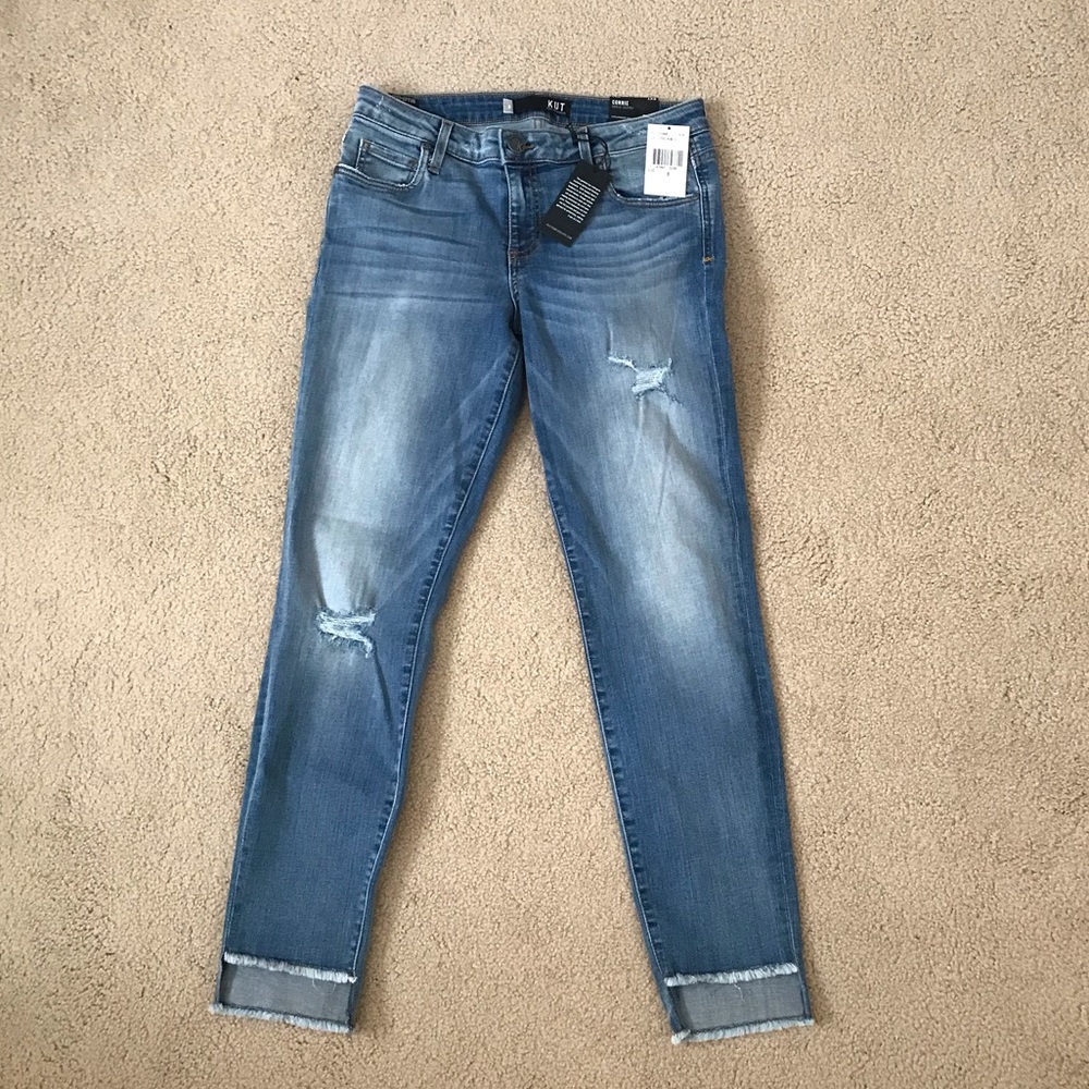 Kut From the Kloth ankle skinny jeans, frayed hem